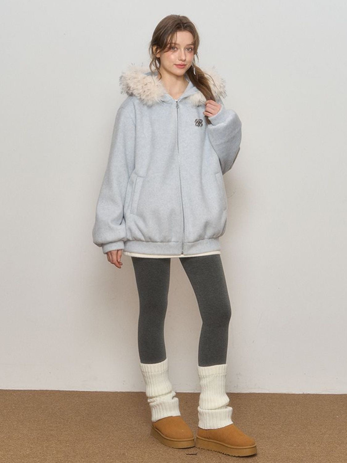 Arctic Luxe Fur Hood Zip Jacket