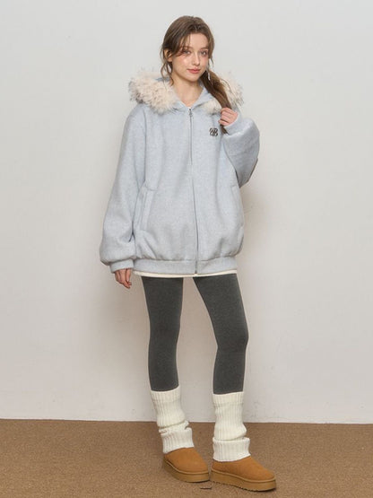 Arctic Luxe Fur Hood Zip Jacket