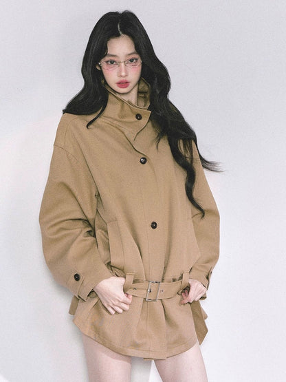 Minimal Belted Wool Jacket