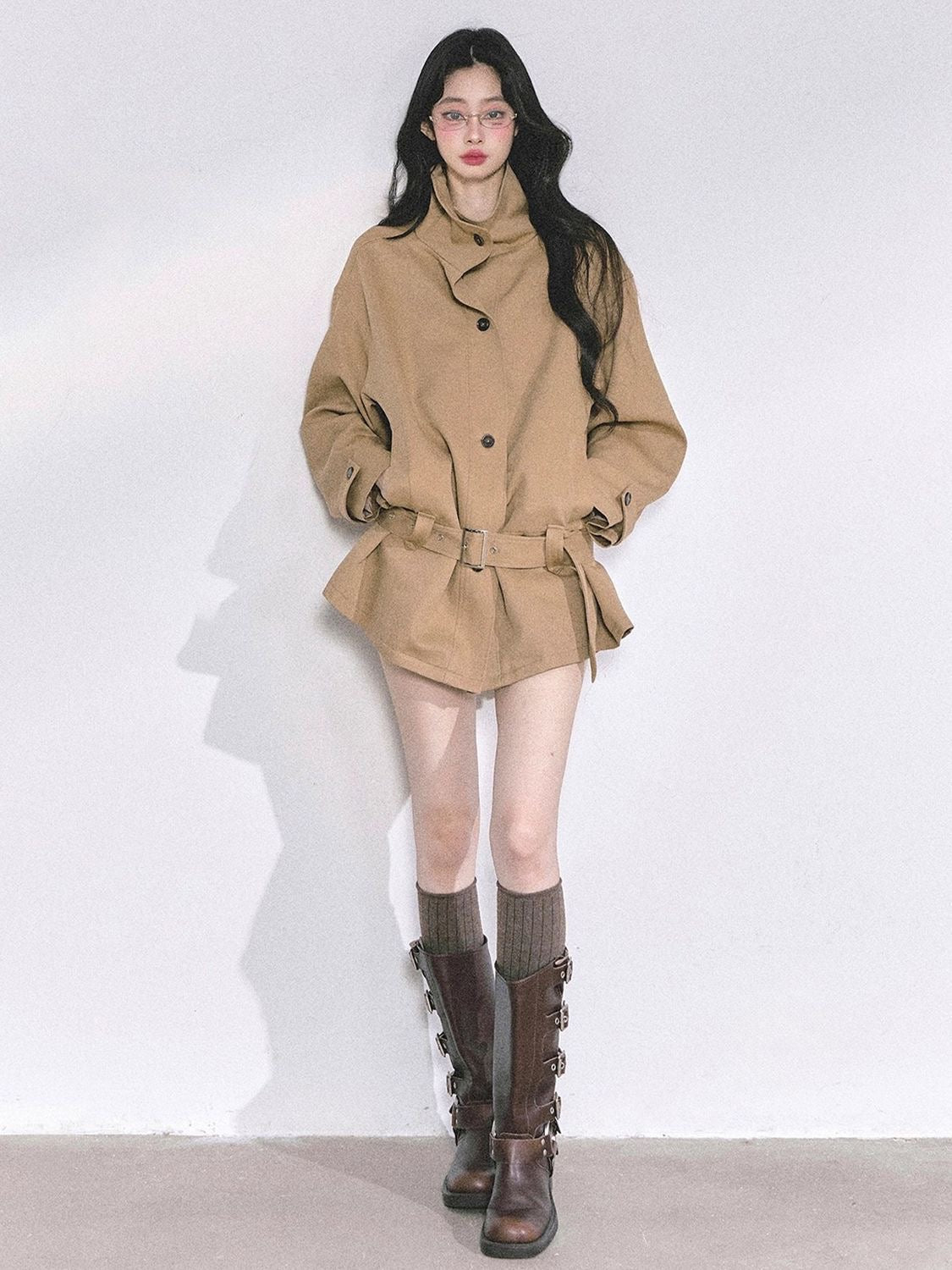 Minimal Belted Wool Jacket