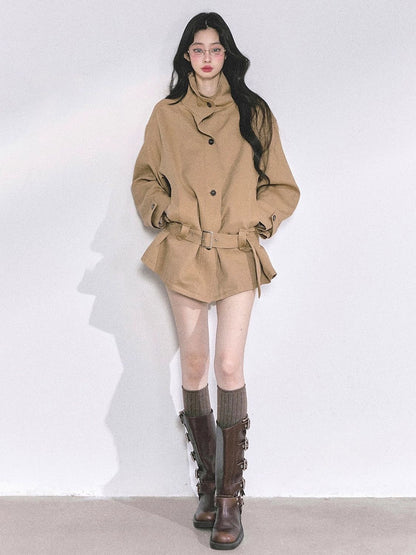 Minimal Belted Wool Jacket