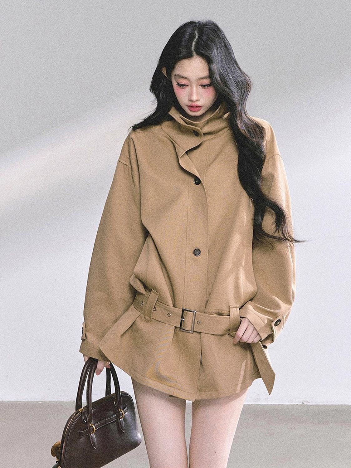 Minimal Belted Wool Jacket