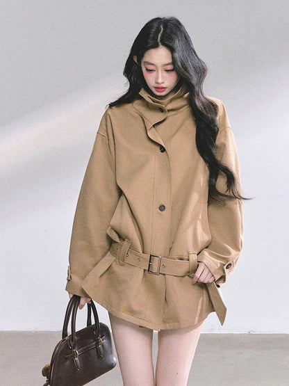 Minimal Belted Wool Jacket