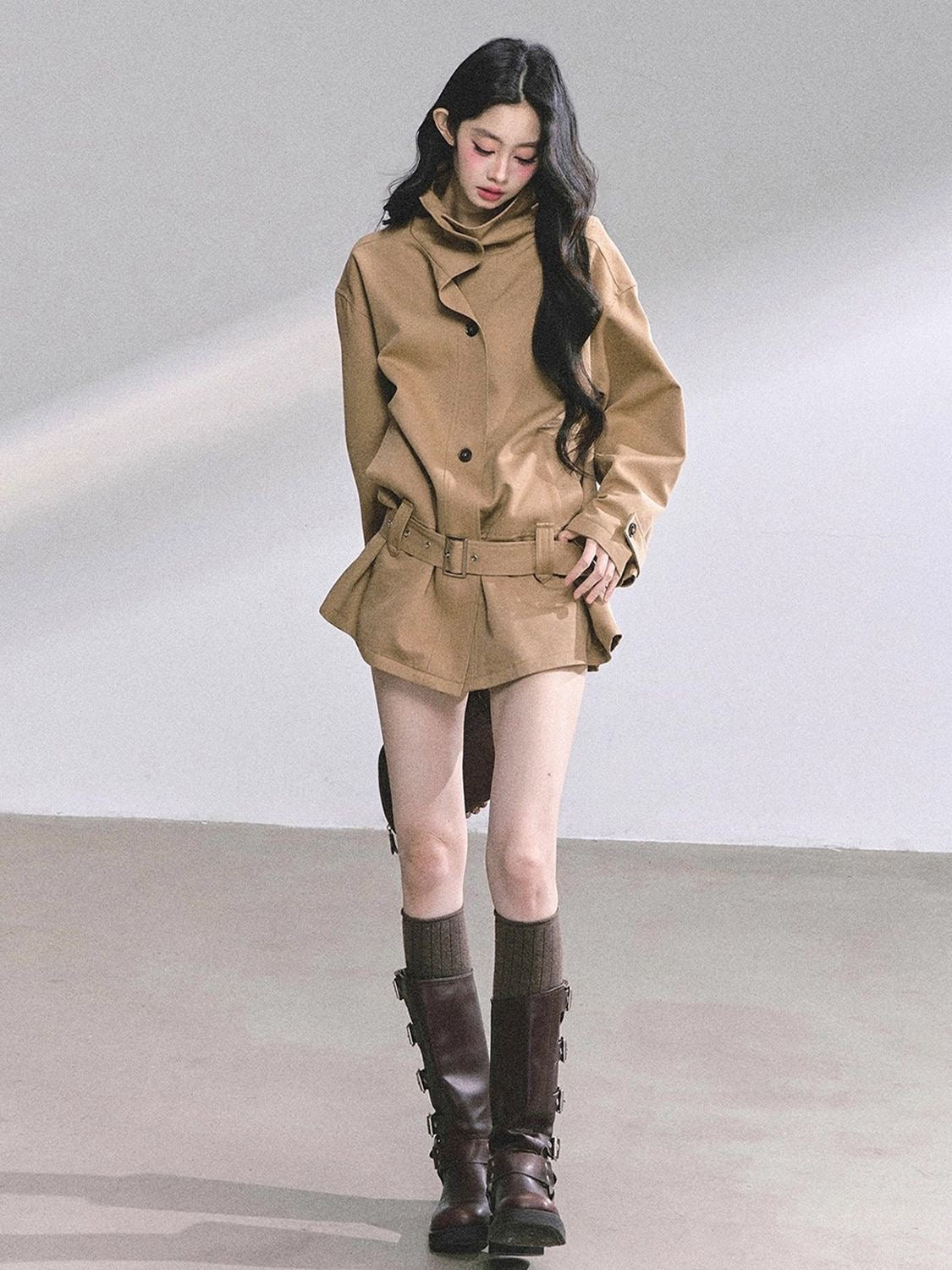 Minimal Belted Wool Jacket