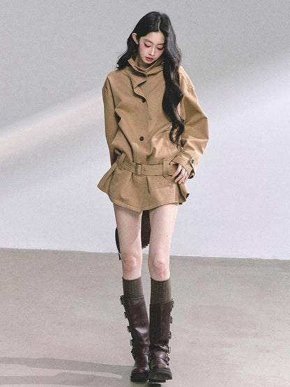 Minimal Belted Wool Jacket