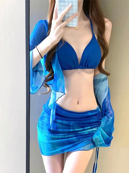 ‘Abyssal gem’ - Blue 4-Piece Bikini Set