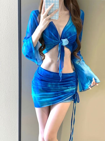 ‘Abyssal gem’ - Blue 4-Piece Bikini Set