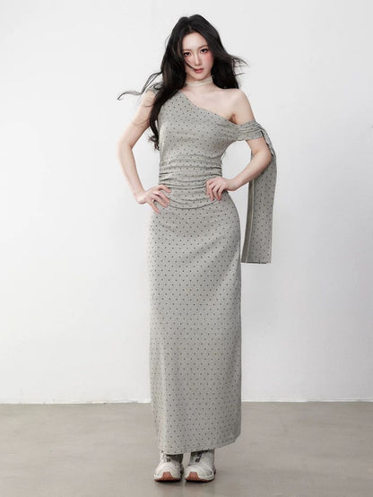 Hakimi Paw Print Gray Dress