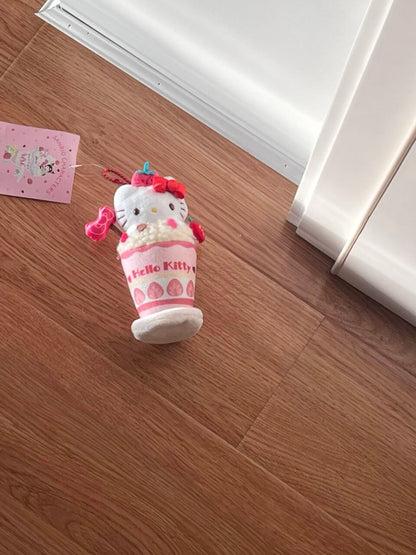 🍓 Pink Strawberry Cupcake Hello Kitty | Kawaii Sanrio Charm | Cute Dessert-Inspired Collectible