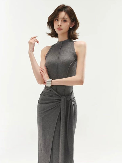 Knotted Mordai Gray Tank Dress