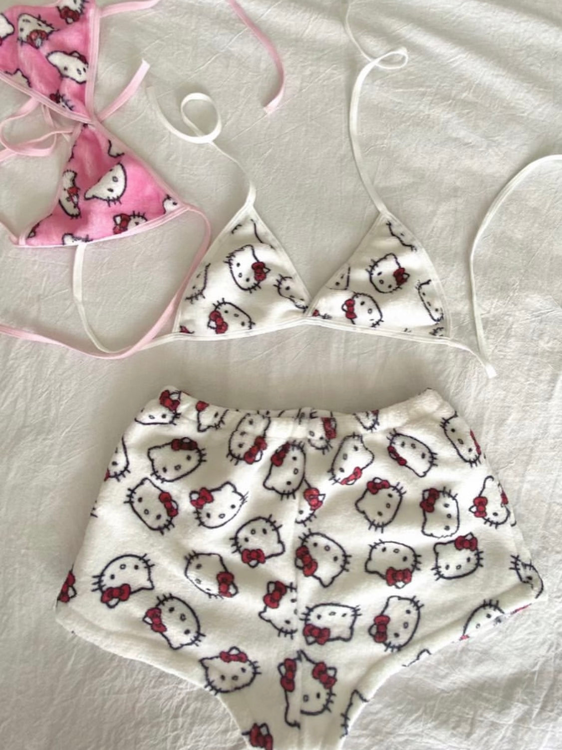 Hello Kitty Bikini-Style Sleepwear - Fuzzy Fabric