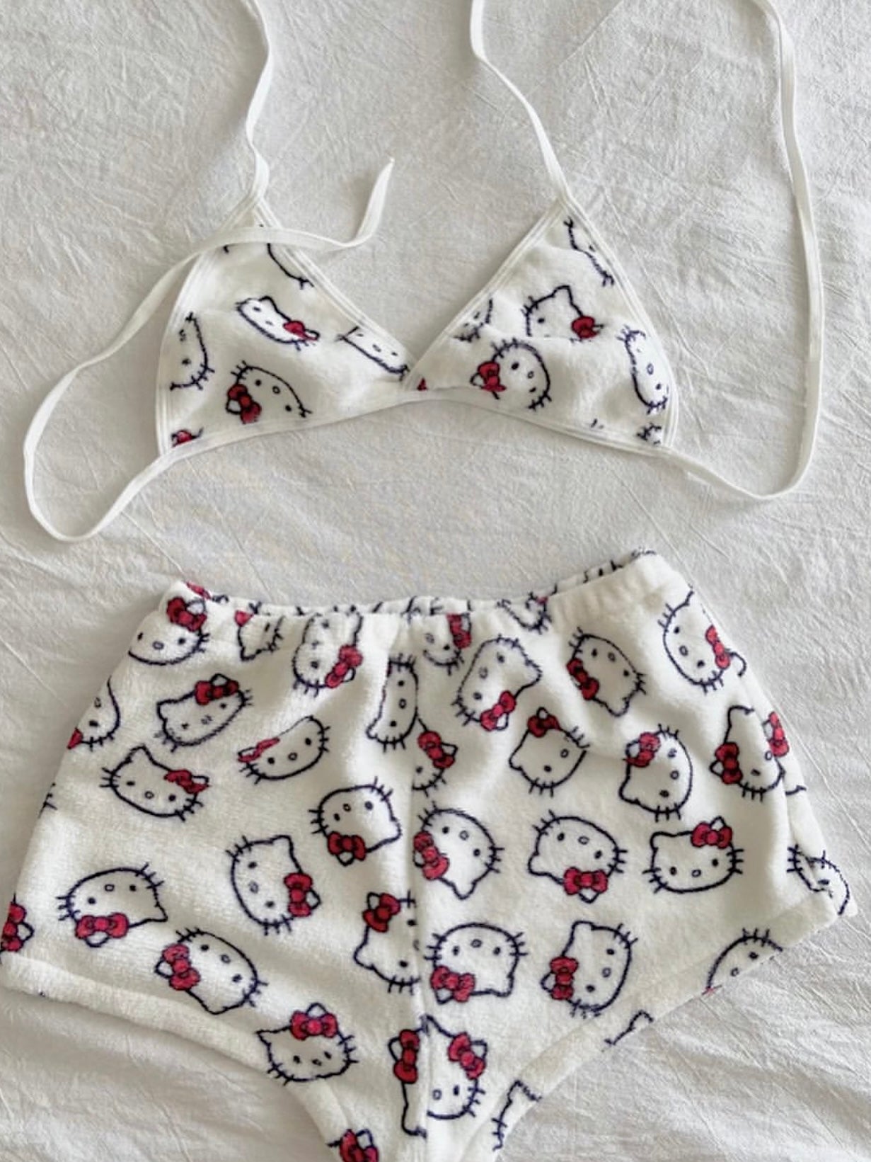 Hello Kitty Bikini-Style Sleepwear - Fuzzy Fabric