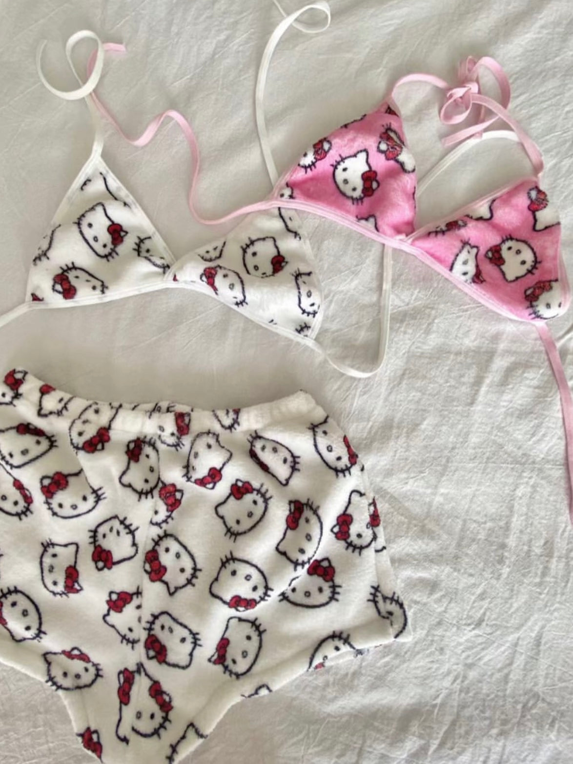 Hello Kitty Bikini-Style Sleepwear - Fuzzy Fabric