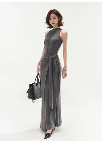 Knotted Mordai Gray Tank Dress