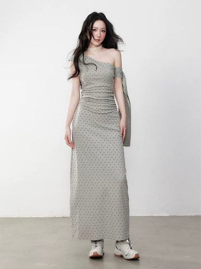 Hakimi Paw Print Gray Dress