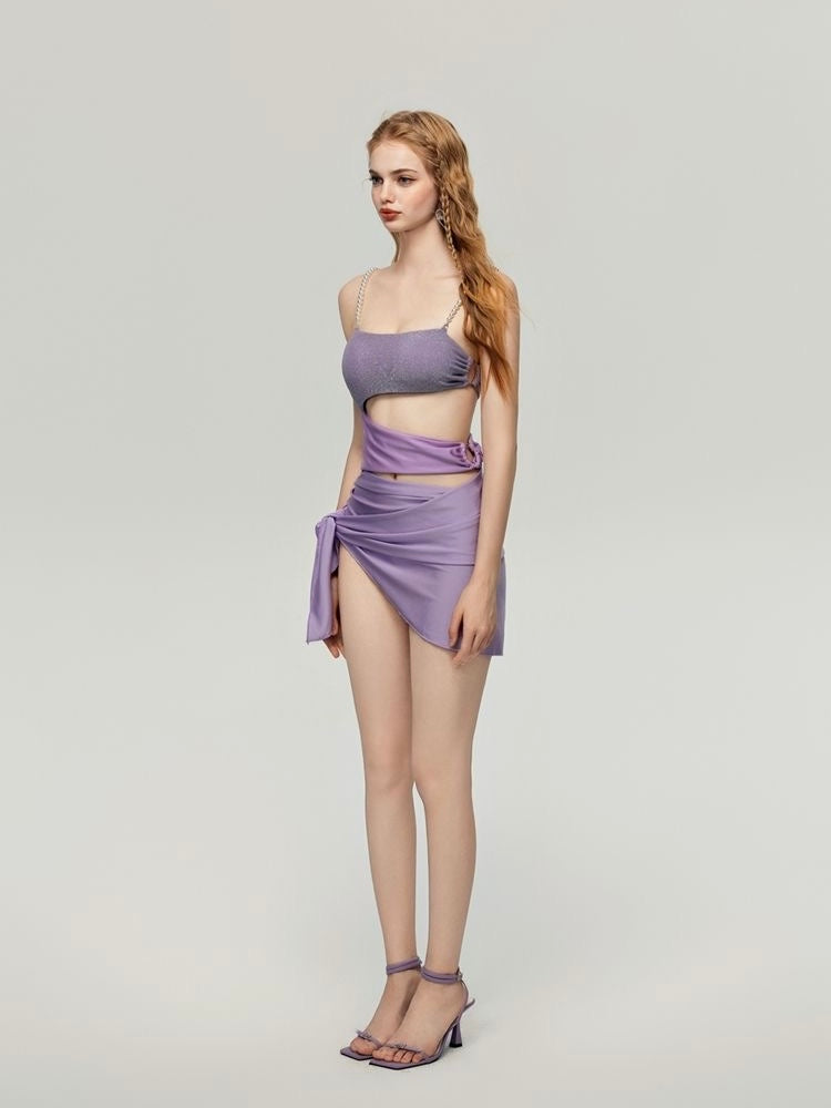 Purple Starlight - Cut-out Swimsuit