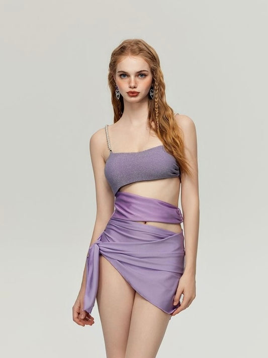 Purple Starlight - Cut-out Swimsuit