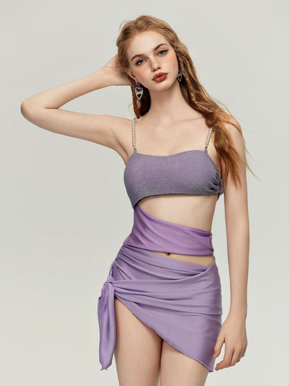 Purple Starlight - Cut-out Swimsuit