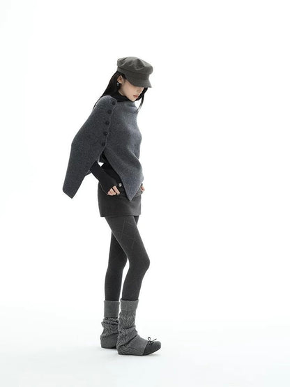 Knit Shawl & Mini Skirt Set