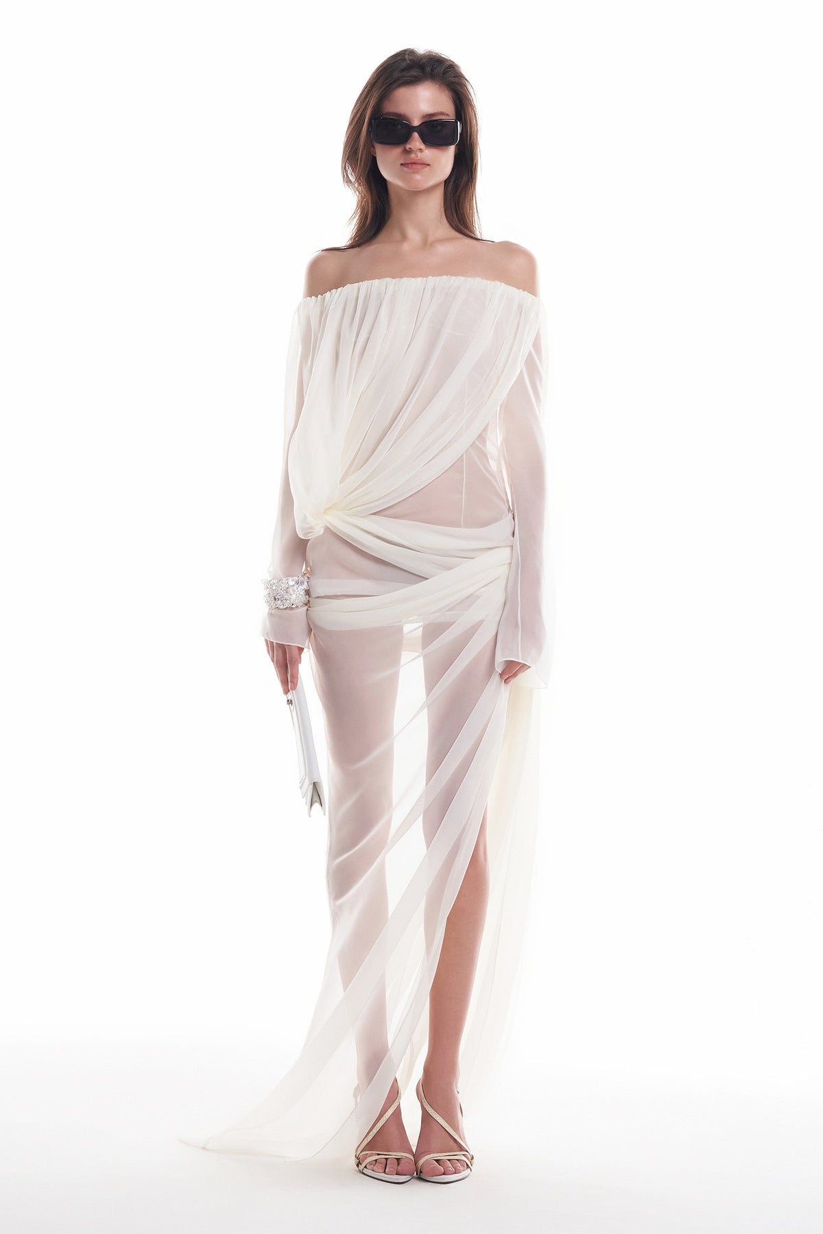 DATT CURTAIN CHIFFON GOWN (2COLOR) product image