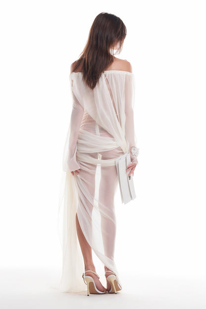 DATT CURTAIN CHIFFON GOWN (2COLOR) product image
