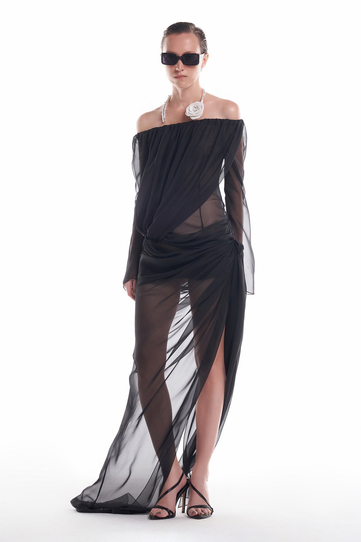 DATT CURTAIN CHIFFON GOWN (2COLOR) product image