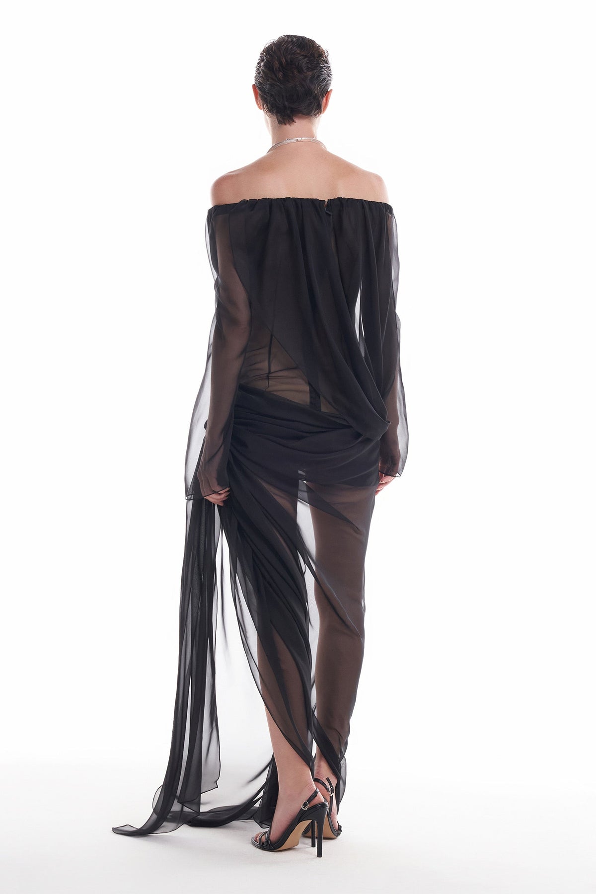DATT CURTAIN CHIFFON GOWN (2COLOR) product image