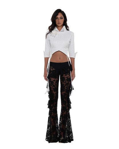 Huelleyrose Bijou Lace Pants & Cleo Top with Flower Pin
