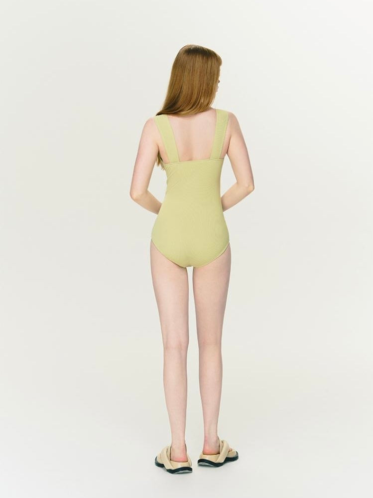 Mint Sprout - Green Cut-out One-piece Swimsuit