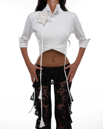 Huelleyrose Bijou Lace Pants & Cleo Top with Flower Pin