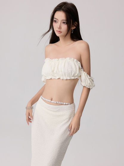 Beach Pearl - White 3-Piece Bikini Set