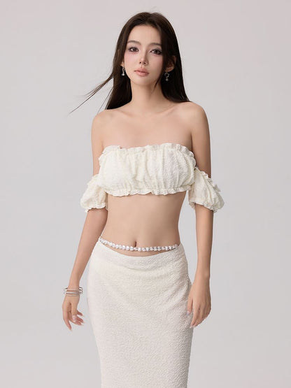 Beach Pearl - White 3-Piece Bikini Set