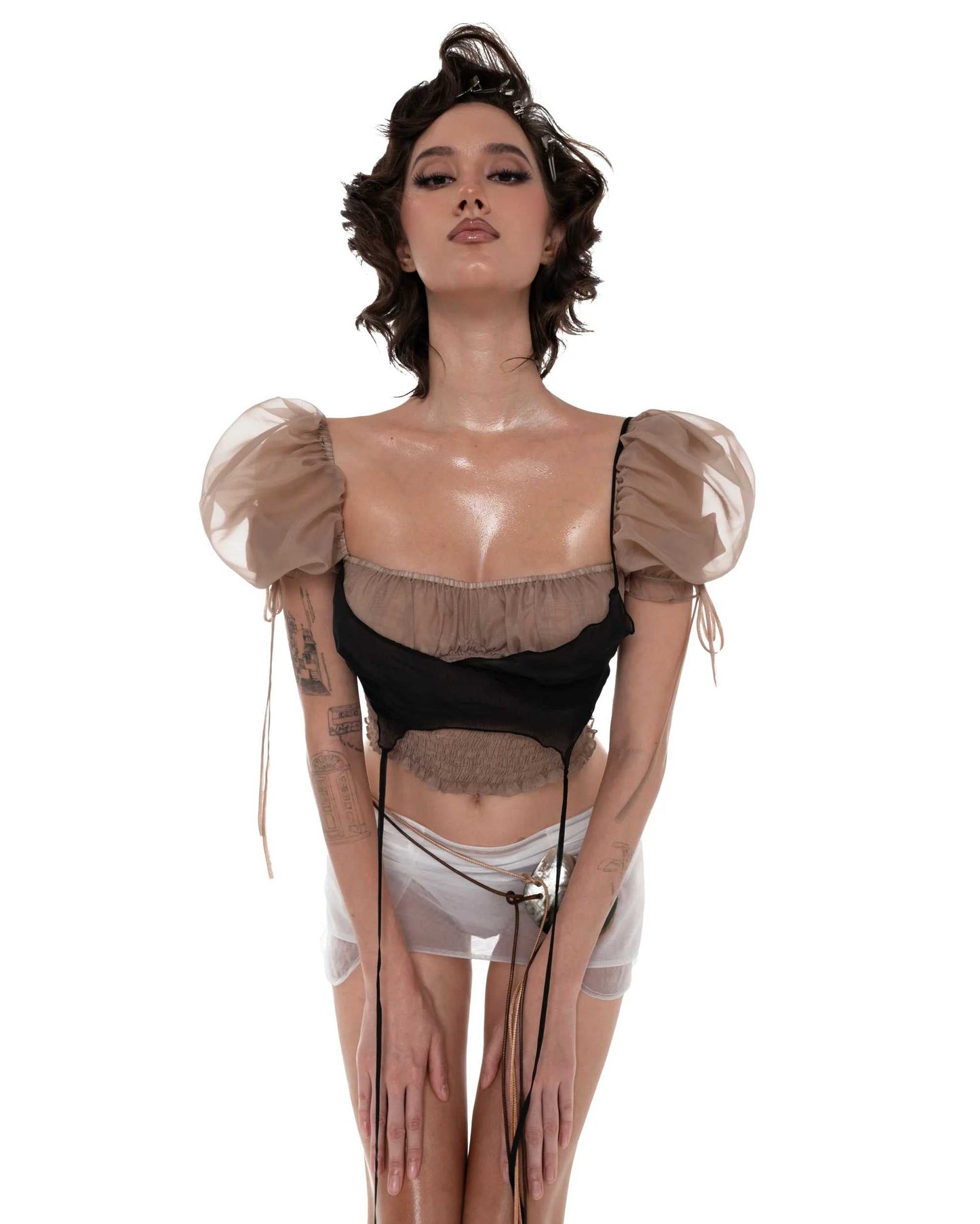 Huelleyrose Jennie Top & Jennie Skirt with Shell Belt