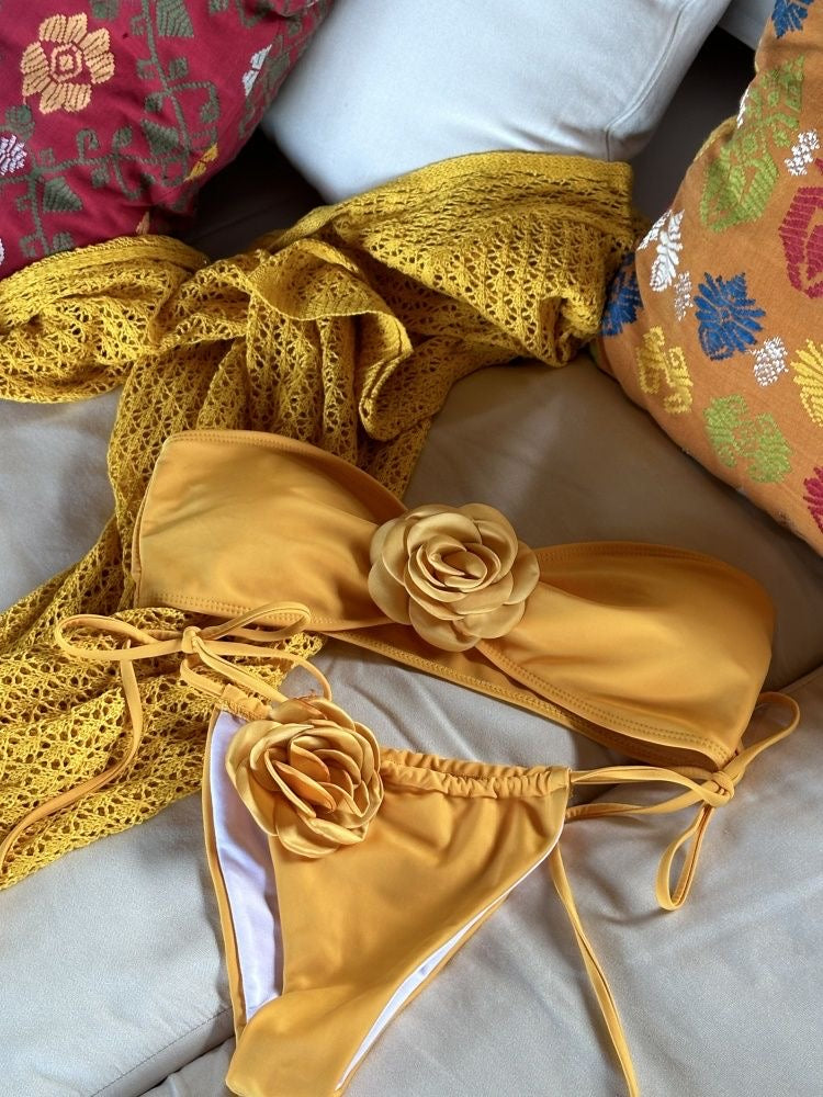 Golden Iris - Ginger Bikini Three-piece Set