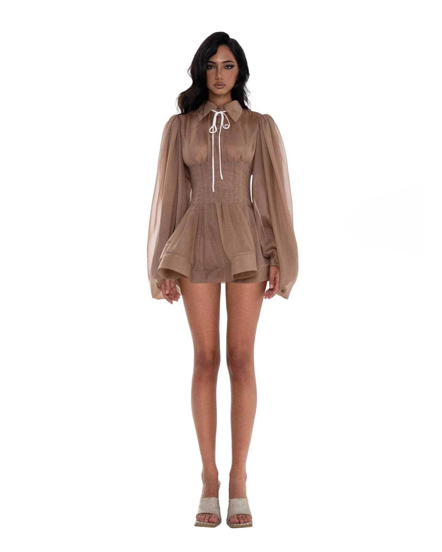 Huelleyrose Charlotte Dress-Brown