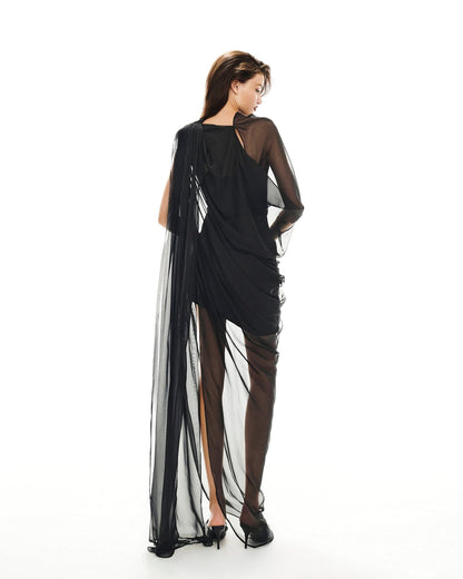MUST HAVE Sheer-draped maxi dress — Must Have