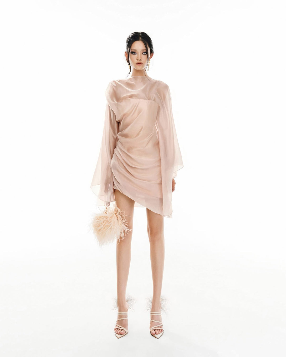 MUST HAVE Silk batwing-sleeve mini dress — Must Have