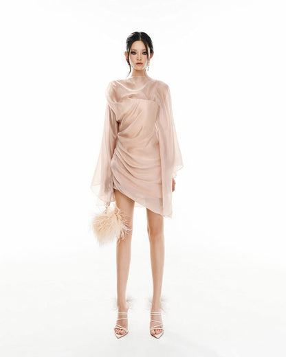 MUST HAVE Silk batwing-sleeve mini dress — Must Have