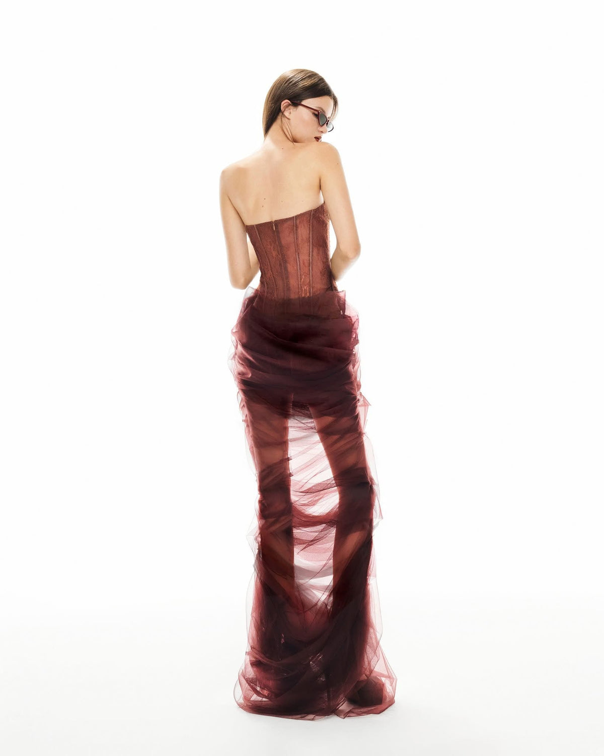 MUST HAVE Mesh-accented strapless dress — Must Have