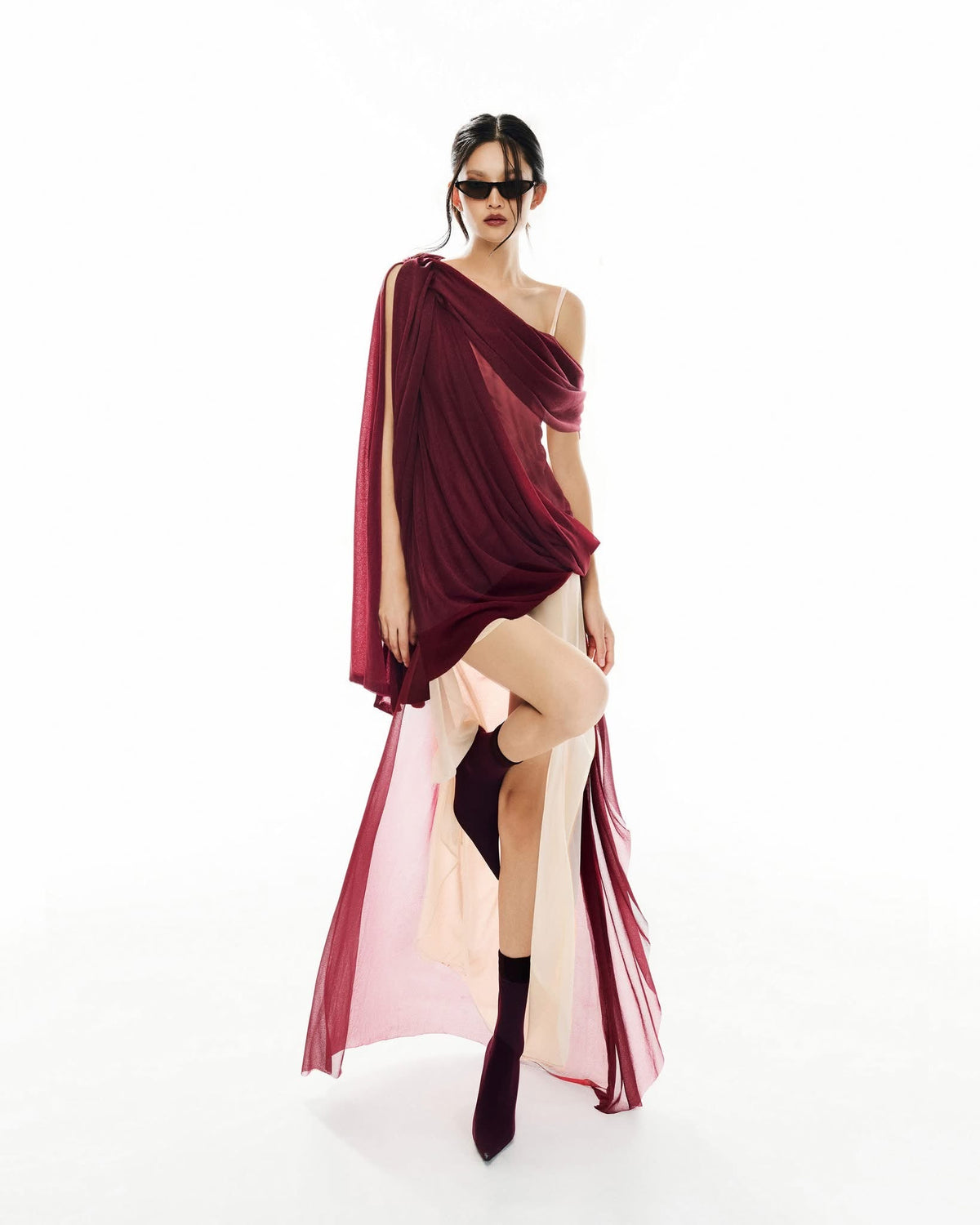 MUST HAVE Asymmetric color-block wrap dress — Must Have