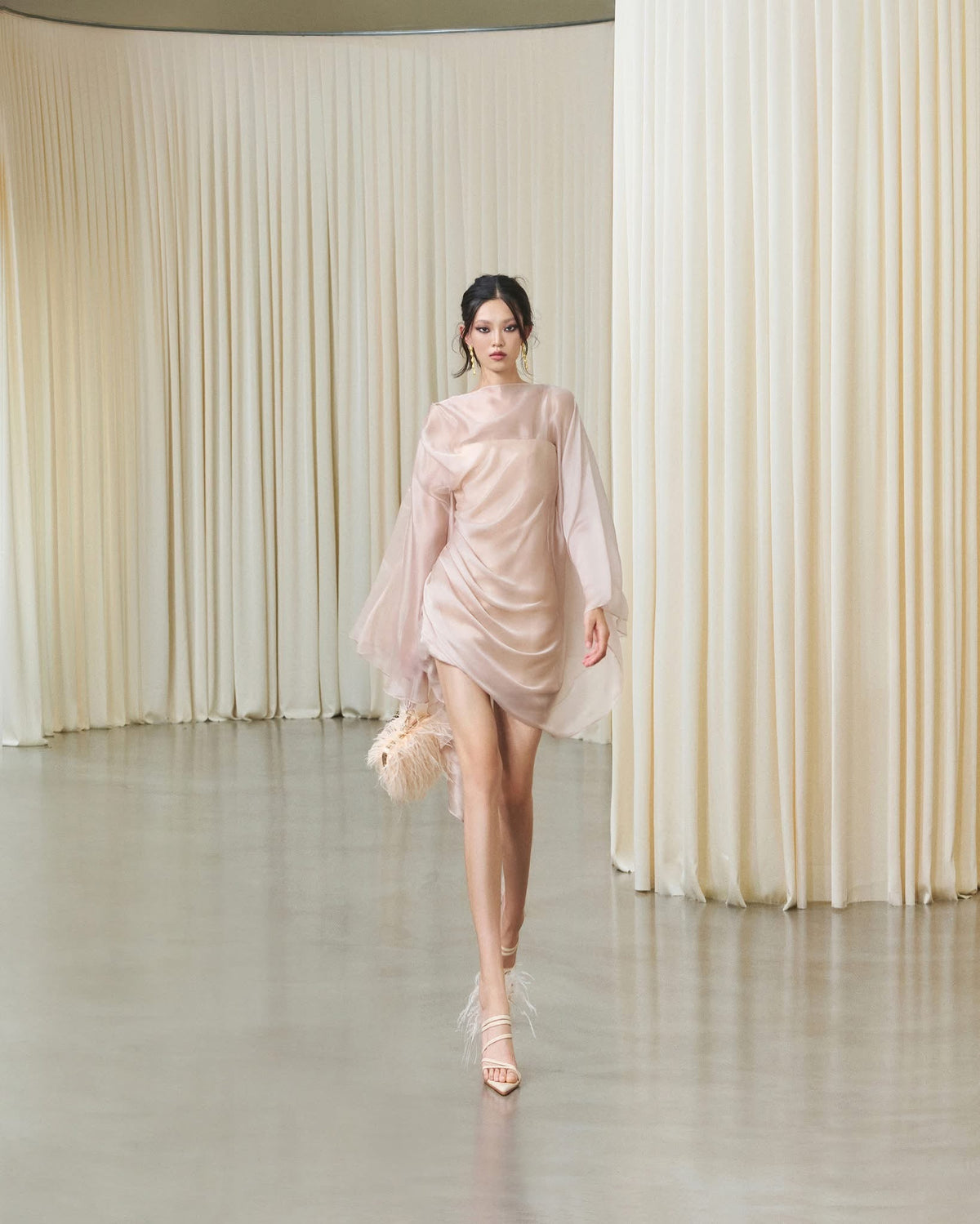 MUST HAVE Silk batwing-sleeve mini dress — Must Have