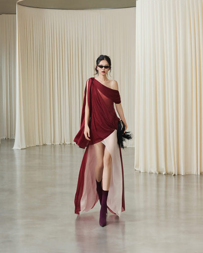 MUST HAVE Asymmetric color-block wrap dress — Must Have