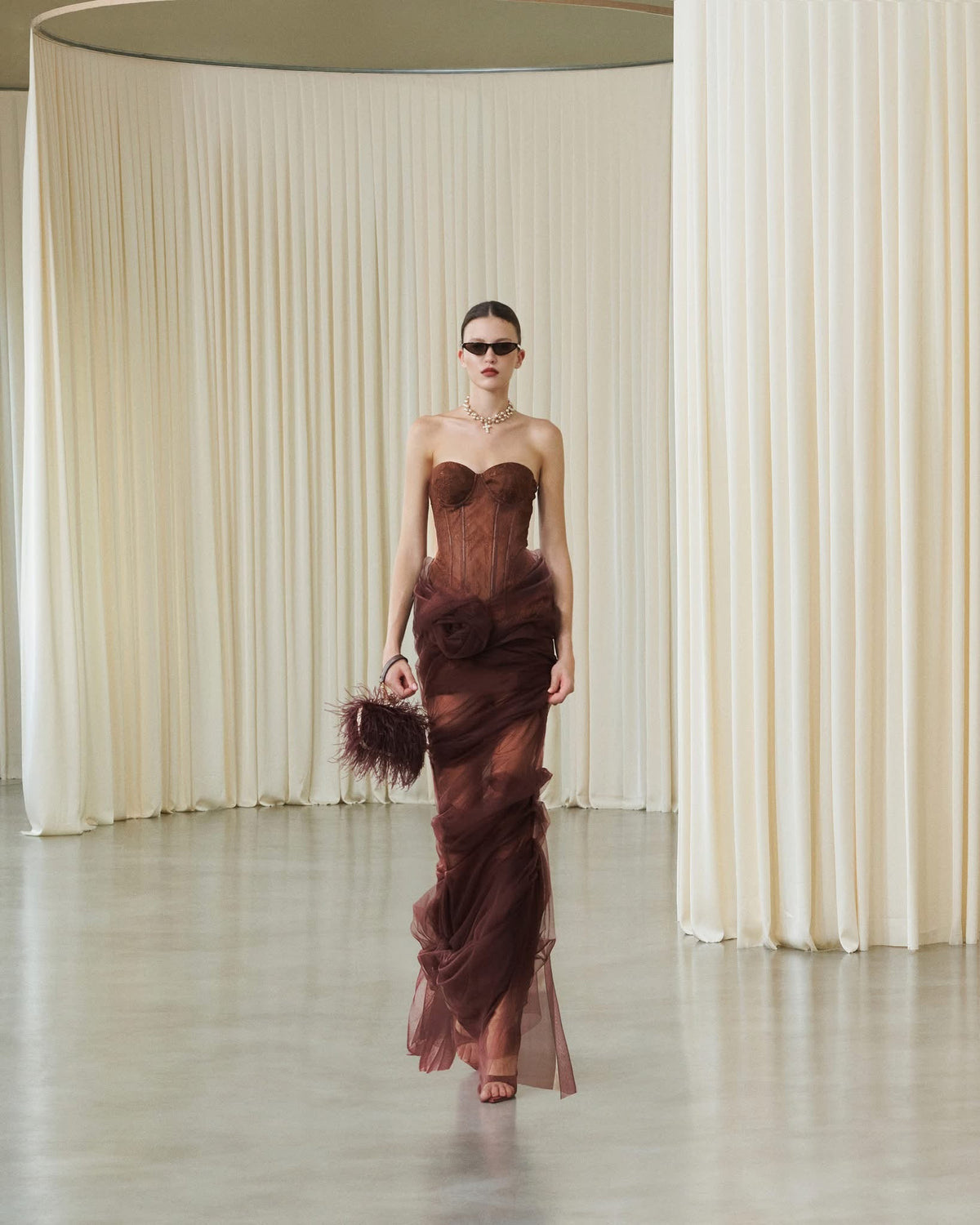 MUST HAVE Mesh-accented strapless dress — Must Have