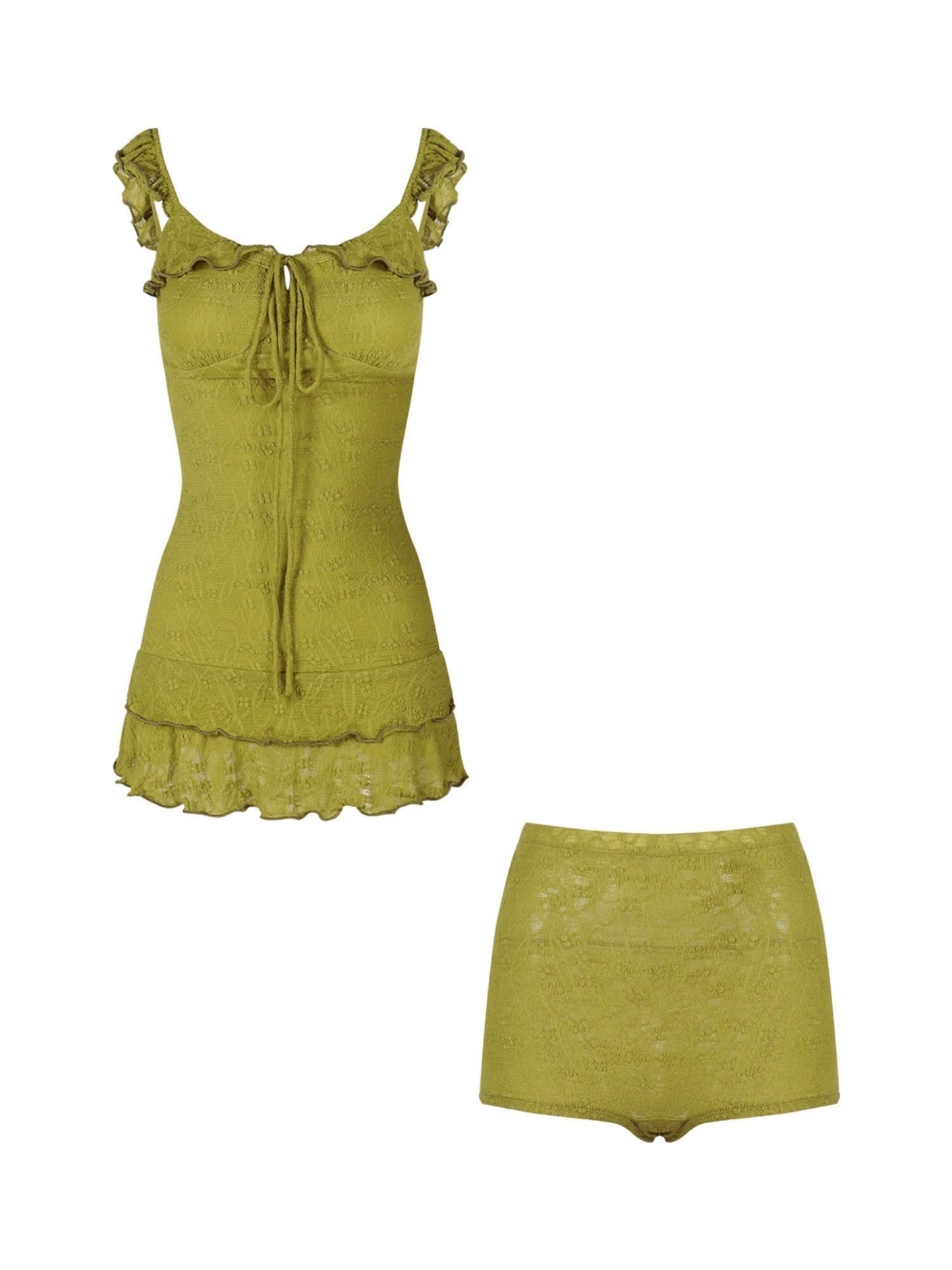 INNA Olive Muse Lace Two-Piece Swimdress