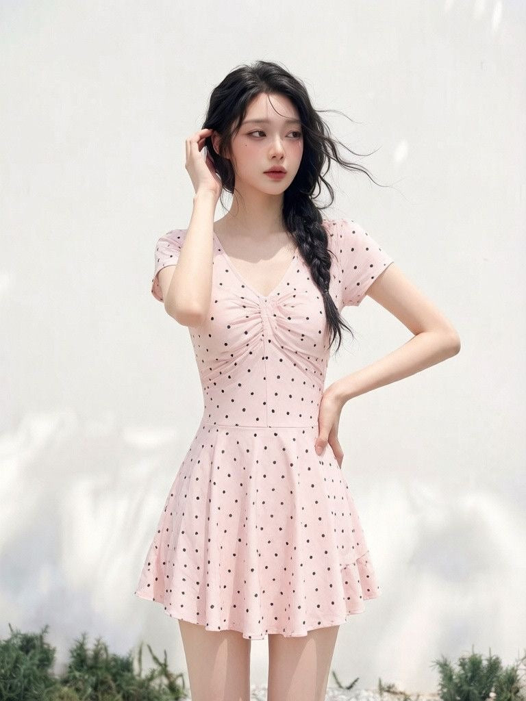 INNA Pink Sorbet Polka Dot Swim Dress