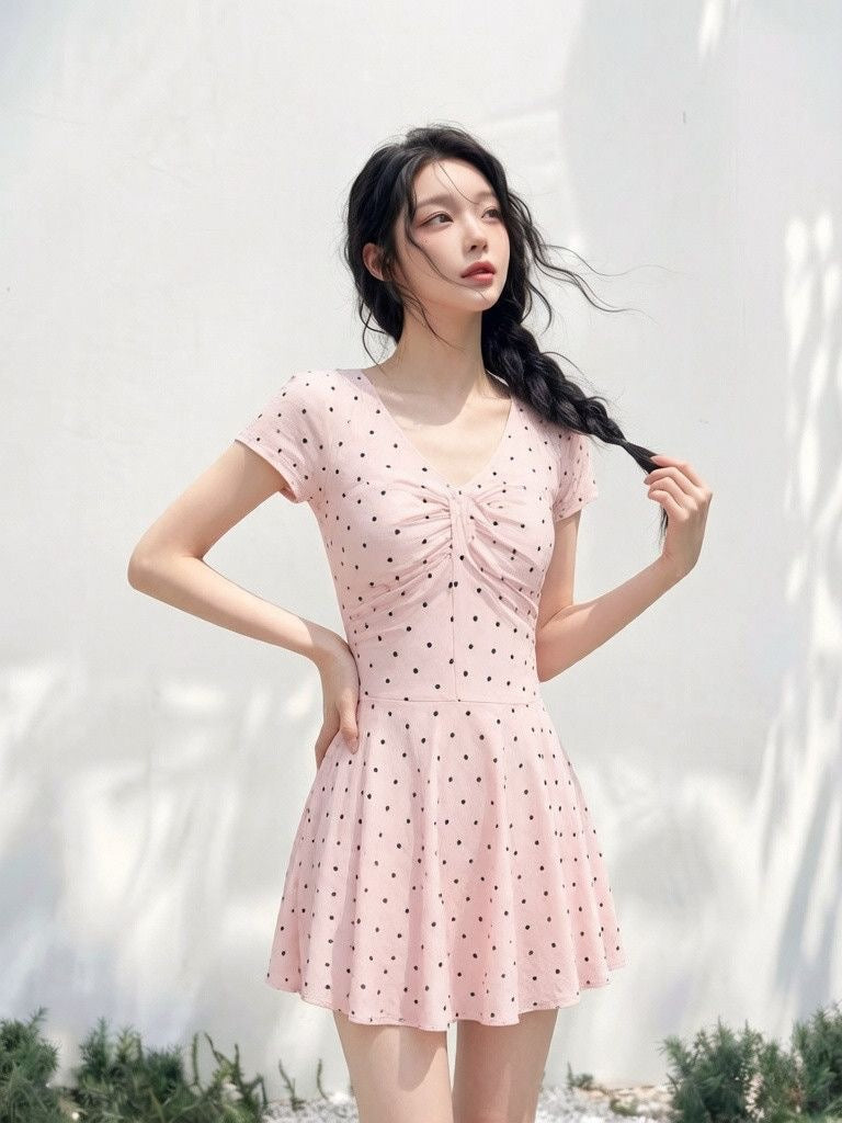 INNA Pink Sorbet Polka Dot Swim Dress
