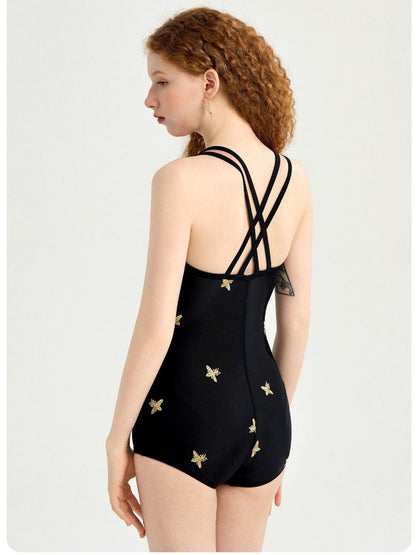 INNA Golden Bee Black One Piece Swimsuit