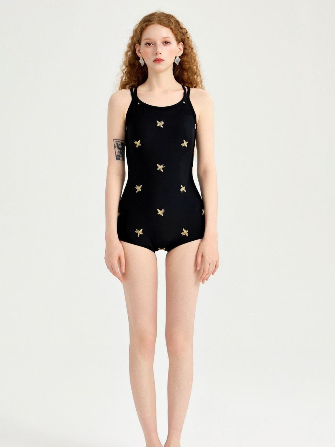 INNA Golden Bee Black One Piece Swimsuit