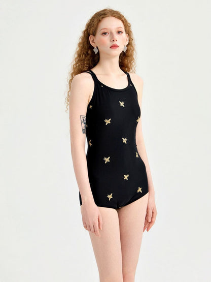 INNA Golden Bee Black One Piece Swimsuit