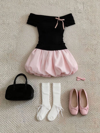 INNA Name Coquette Bubble Hem Mini Dress Set